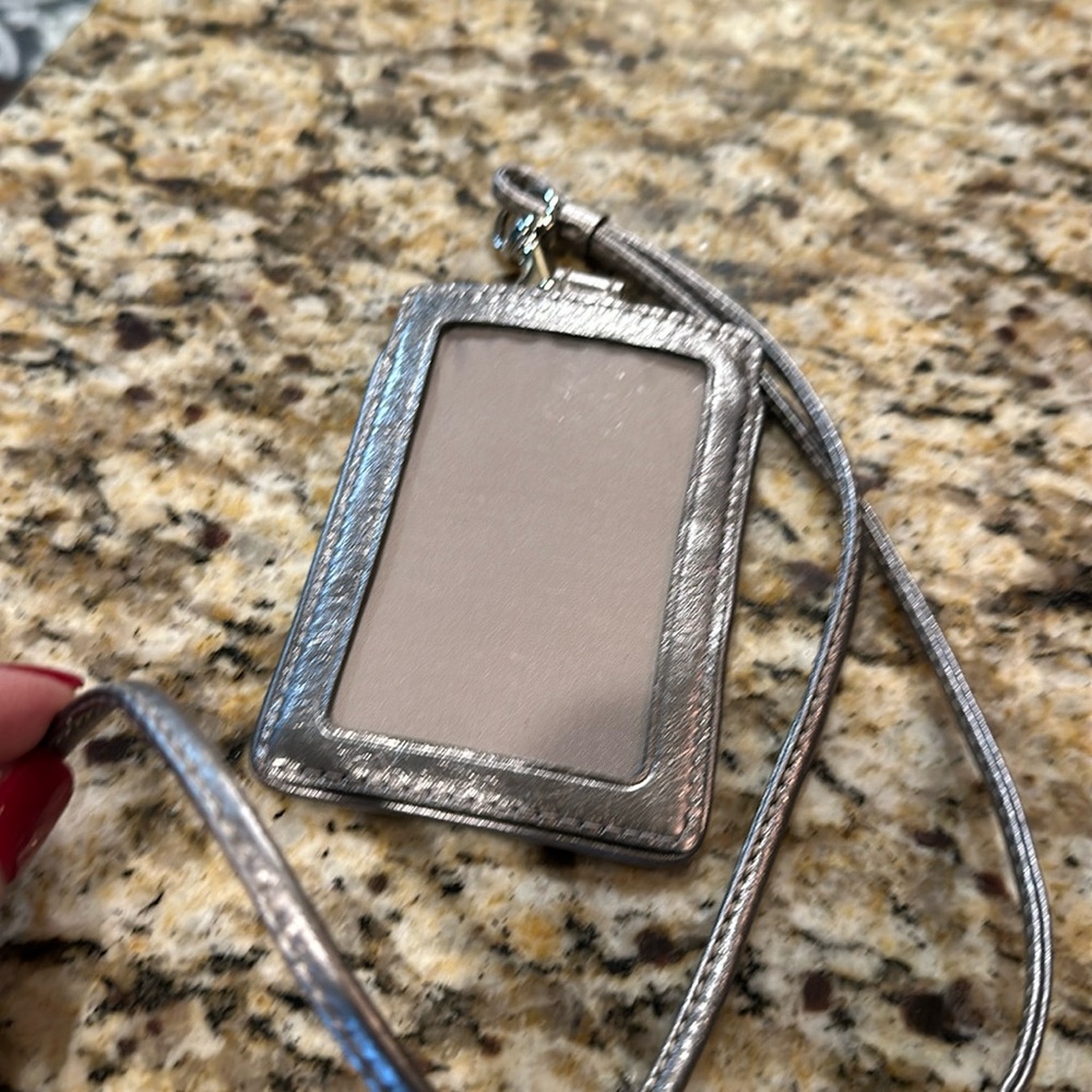 Coach name badge holder- silver